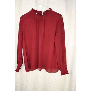 Women's Sheer Burgundy Blouse size Large